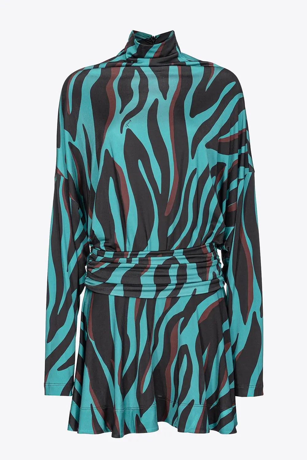 mini-abito-jersey-stampa-zebra-psichedelica-verde-e-nero-e-bordeaux